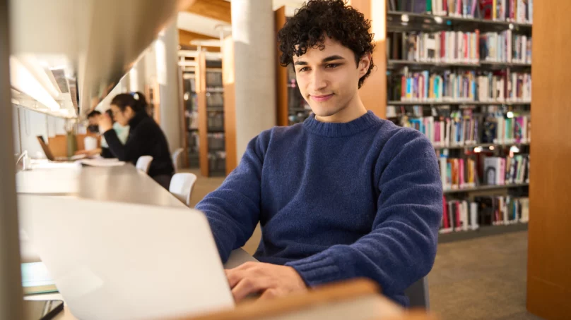 student with laptop